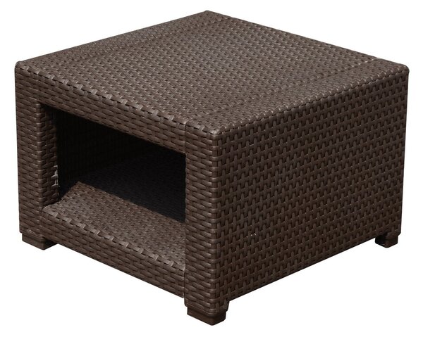 Tavolino da Giardino in Rattan Sintetico Marrone 56x56x44.5 cm