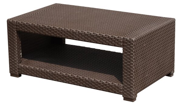 Tavolino da Giardino in Rattan Sintetico Marrone 93x56x38.5 cm