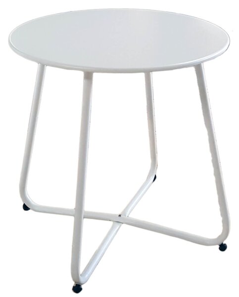 Tavolino da Gardino Ø45 cm in Ferro Epoxy Vorghini Bianco