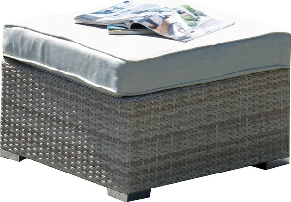 Tavolino da Giardino 66x66x32 cm in Rattan Sintentico Beige Vorghini Barbados