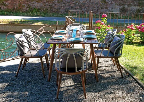 Set Tavolo e 6 Sedie da Giardino in Alluminio Vorghini Imperia