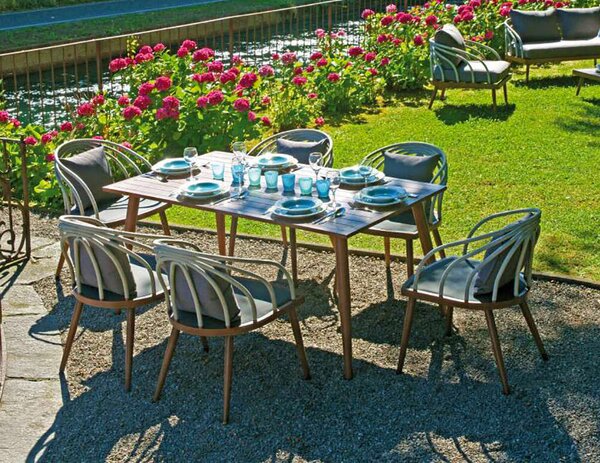 Set Tavolo e 6 Sedie da Giardino in Alluminio Vorghini Imperia