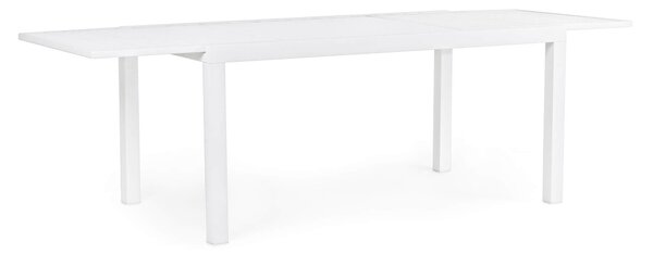 Tavolo da Giardino Allungabile 160/240x90x75 cm in Alluminio Hilde Bianco