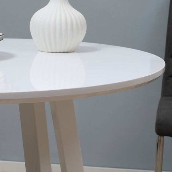 HOMCOM Tavolo da pranzo, tavolo da cucina, per 2 persone, superficie lucida, con piedini, bianco, 72 x 72 x 75cm | Aosom Italy