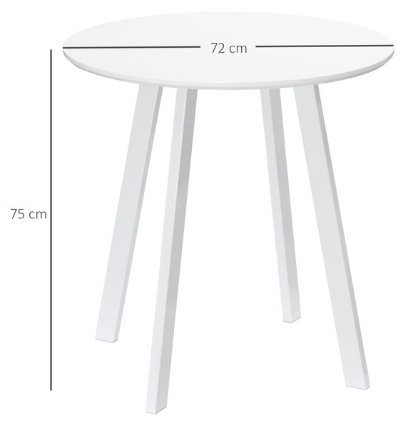 HOMCOM Tavolo da pranzo, tavolo da cucina, per 2 persone, superficie lucida, con piedini, bianco, 72 x 72 x 75cm | Aosom Italy