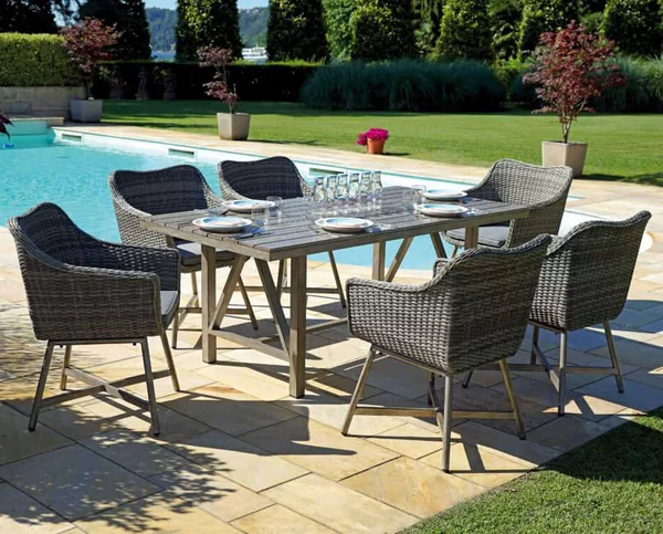 Set Tavolo e 6 Sedie da Giardino in Alluminio Vorghini Toledo