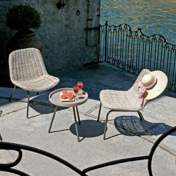 Set Tavolo e 2 Sedie da Giardino in Grey Kubu Vorghini Calcutta