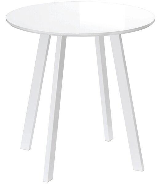 HOMCOM Tavolo da pranzo, tavolo da cucina, per 2 persone, superficie lucida, con piedini, bianco, 72 x 72 x 75cm | Aosom Italy