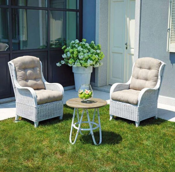 Set Tavolino e 2 Poltrone da Giardino in Grey Kubu Vorghini Agra