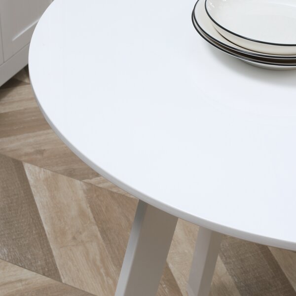 HOMCOM Tavolo da pranzo, tavolo da cucina, per 2 persone, superficie lucida, con piedini, bianco, 72 x 72 x 75cm | Aosom Italy