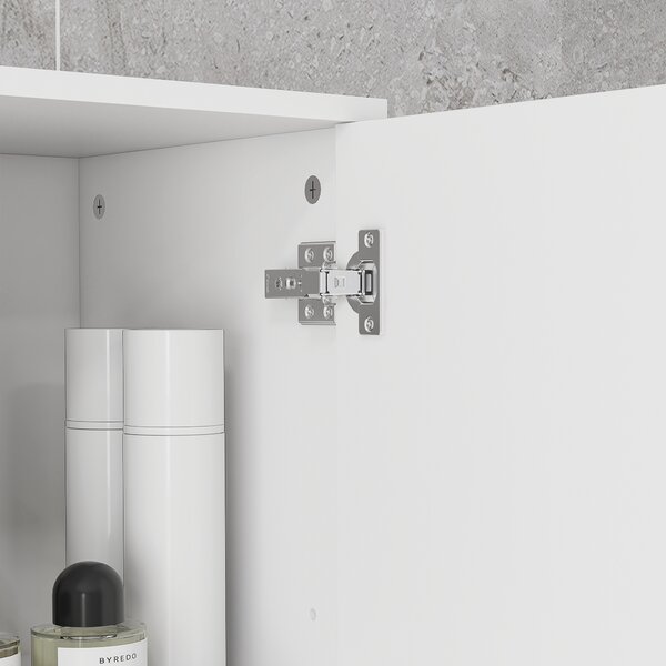 Kleankin Armadio da bagno, mobile bagno con ripiani e cassetto, regolabile, Bianco | Aosom Italy