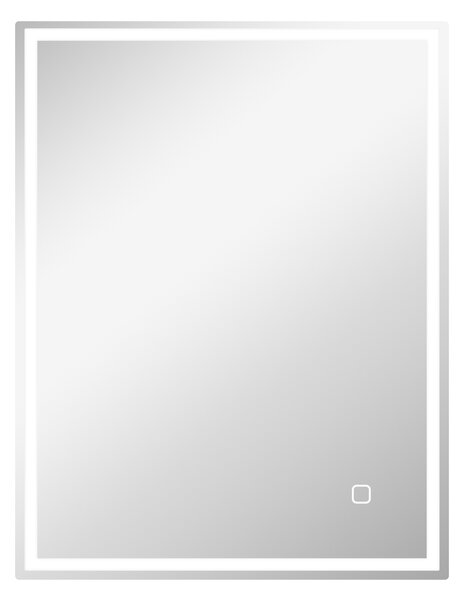 HOMCOM Specchio da bagno illuminato 90x70 cm Specchio LED da parete con funzione memoria 3 temperature colore Argento | Aosom Italy