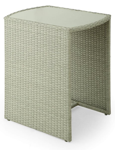 Set Tavolino e 2 Sedie da Giardino in Rattan Kraus Gattuso Grigio