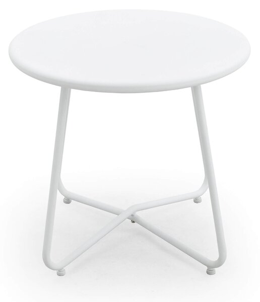Set Tavolino e 2 Sedie da Giardino in Acciaio Kraus Michelangelo Bianco