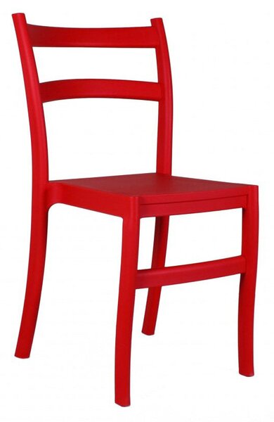 Set 4 Sedie da Giardino in Polipropilene Vandi Rosse