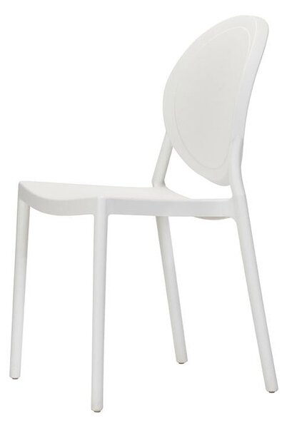 Set 4 Sedie da Giardino in Polipropilene Vandi Bianche