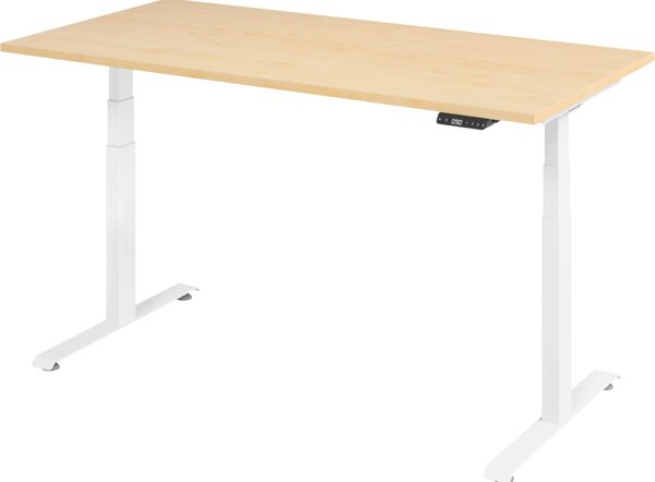 Scrivania elettrica Lite di bümö - Finitura: acero, dimensioni: 160 x 80 cm, struttura: bianco