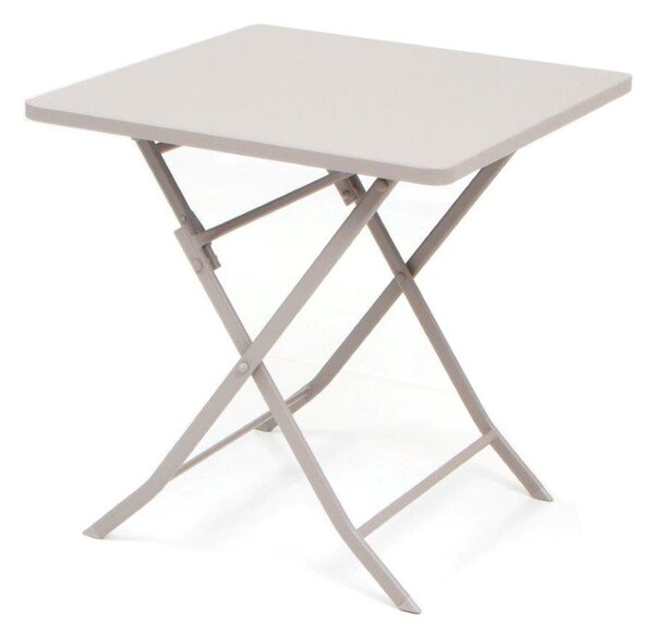 Tavolo Tavolino Pieghevole da Esterno per Campeggio Giardino Tortora 70X70 Cm