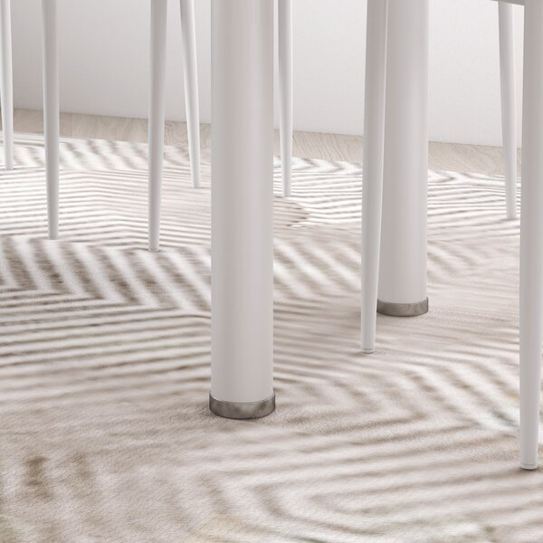 HOMCOM Set 5 pz. Set sala da pranzo Tavolo con 4 sedie, design moderno, tavolo in vetro, bianco | Aosom Italy