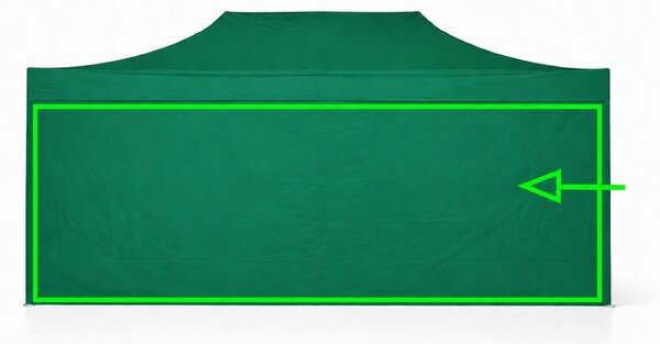 Parete laterale 8 m per gazebo pieghevoli ALU 4x8 m – PVC 450 g/m², impermeabile - Verde