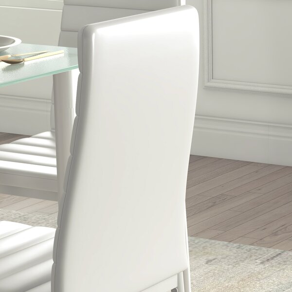 HOMCOM Set 5 pz. Set sala da pranzo Tavolo con 4 sedie, design moderno, tavolo in vetro, bianco | Aosom Italy