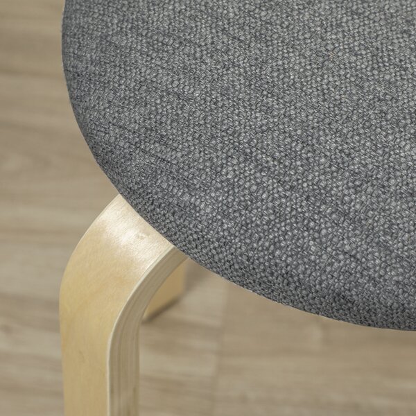 HOMCOM Sgabelli imbottiti set da 4, impilabili, superficie verniciata, gambe in legno, Grigio | Aosom Italy