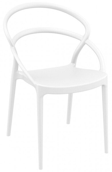 Set 4 Sedie da Giardino in Polipropilene Vandi Bianche