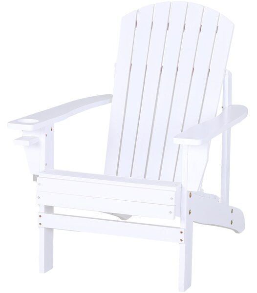 Sedia da Giardino in Legno 97x72,39x92,71 cm Oklahoma Bianco