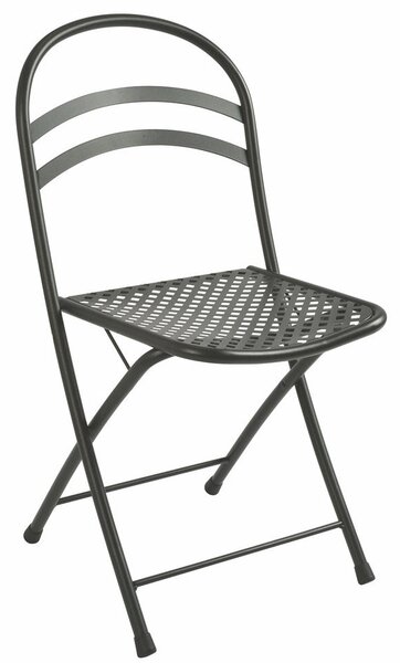 Set 4 Sedie Pieghevoli da Giardino 42x52x81 cm in Acciaio RD Italia Flipper Antracite