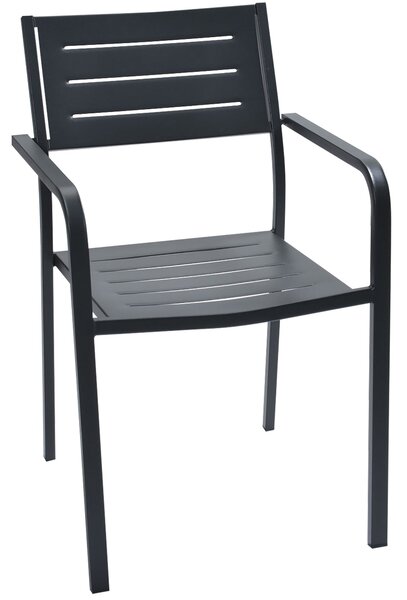 Set 2 Sedie da Giardino 54x58x84 cm in Acciaio con Braccioli RD Italia Dorio Antracite