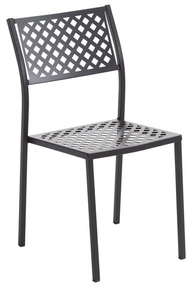 Set 4 Sedie da Giardino 46x58x84 cm in Acciaio RD Italia Lola Antracite