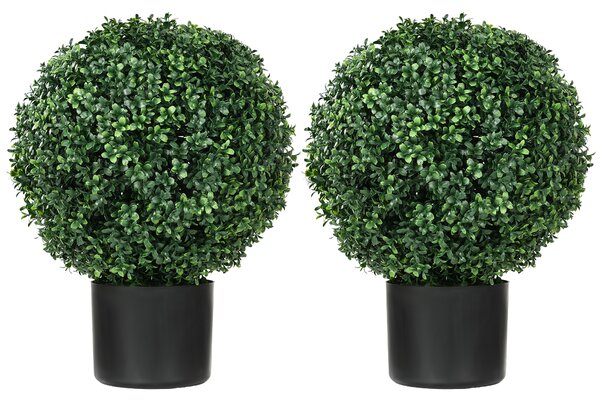 HOMCOM Bosso pianta artificiale, sferica, 52x40 cm, verde | Aosom Italy