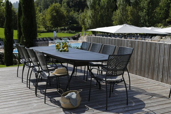 Tavolo da Giardino Allungabile 220/300x110x76 cm in Acciaio RD Italia Reef XL Antracite