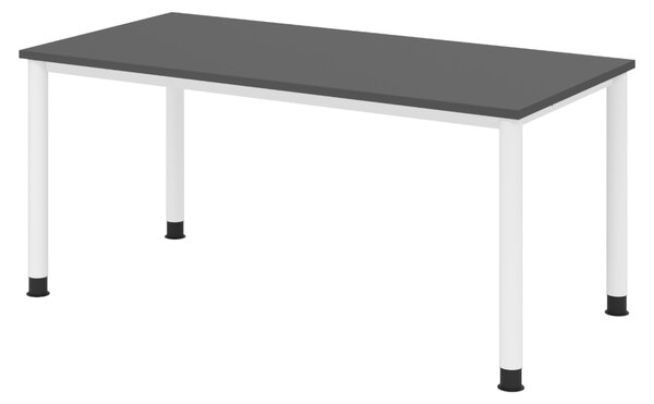 Scrivania bümö Serie H - Dimensioni: 160 x 80 cm, Finitura: grafite, Struttura: bianco
