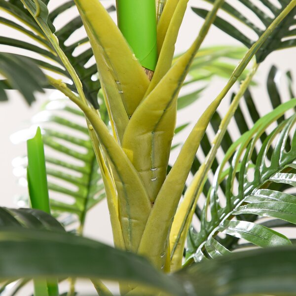 HOMCOM Pianta artificiale in vaso, 190 cm, palma artificiale facile da curare per interno ed esterno, plastica, verde | Aosom Italy