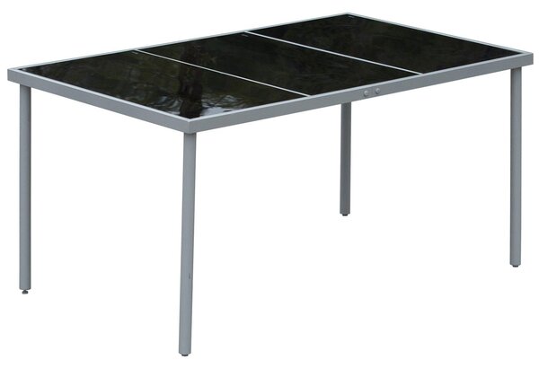 Set Tavolo e 6 Sedie da Giardino in Textilene Grigio e Nero