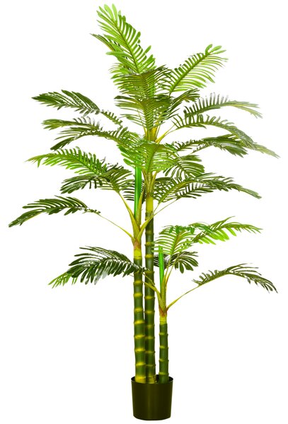 HOMCOM Pianta artificiale in vaso, 190 cm, palma artificiale facile da curare per interno ed esterno, plastica, verde | Aosom Italy