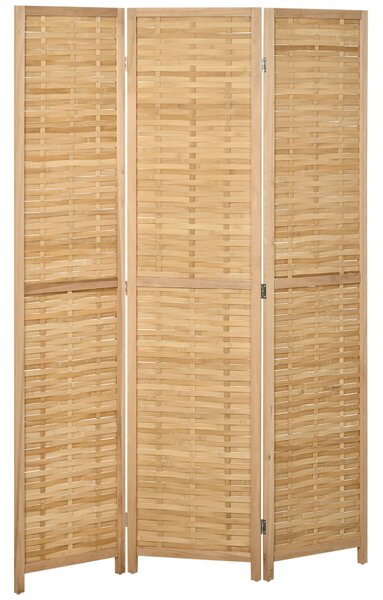 HOMCOM Separé Pieghevole Parete Divisoria Privacy, Bambù, 3 parti, 120 cm x 170 cm x 1,8 cm, naturale | Aosom Italy