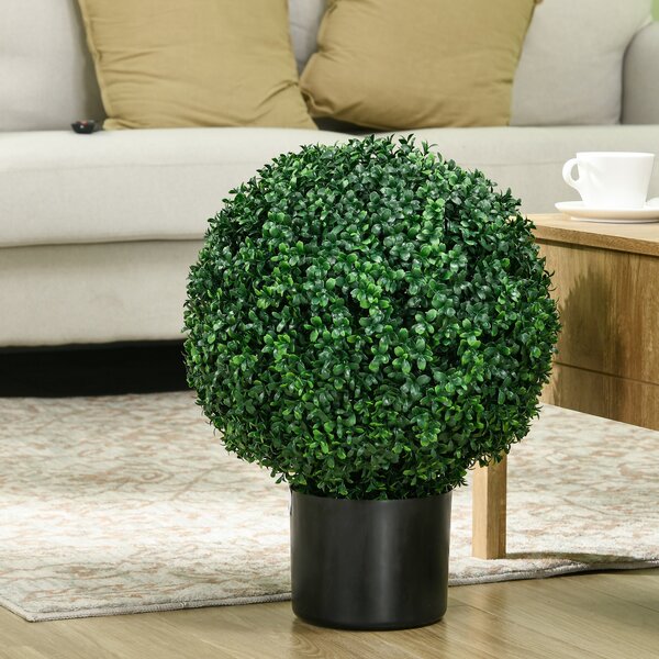 HOMCOM Bosso pianta artificiale, sferica, 52x40 cm, verde | Aosom Italy