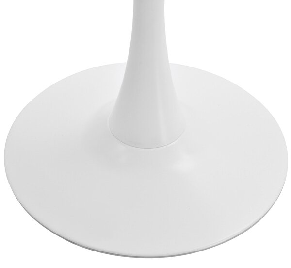 Tavolino da Giardino Ø70x73 cm in MDF e Acciaio Bianco