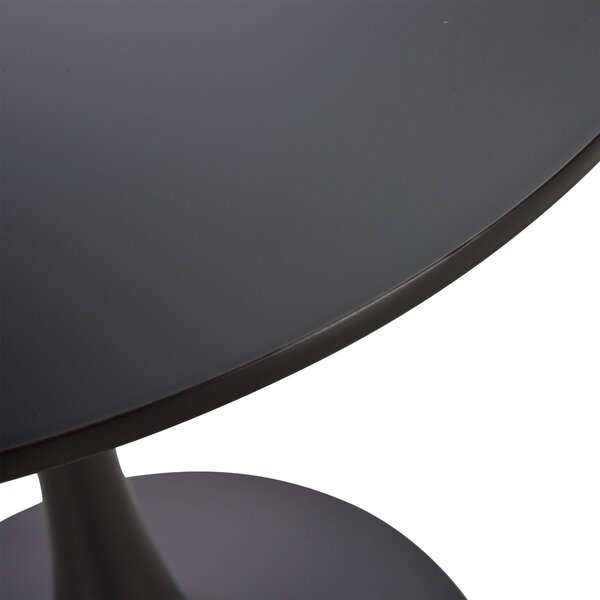 Tavolino da Giardino Ø70x73 cm in MDF e Acciaio Nero