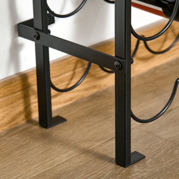 HOMCOM Portabottiglie per 60 bottiglie, scaffale porta-bottiglie in metallo per cantina, ripostiglio, 63 x 20,5 x 118 cm Nero | Aosom Italy