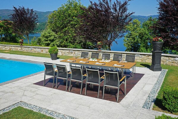 Tavolo da Giardino Allungabile 190/240/290x100x74 cm in Alluminio Vorghini Adermatt