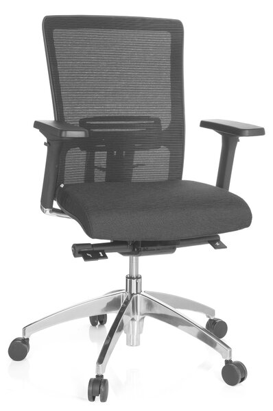 Sedia da ufficio con schienale a rete, ergonomica, regolabile, colore nero