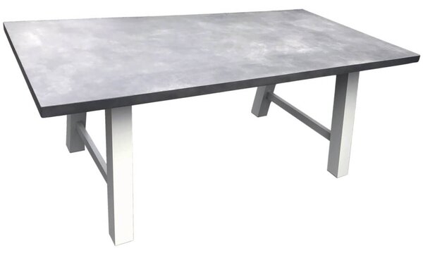 Tavolo da Giardino 200x100x77 cm in Alluminio Vorghini Borghetto Bianco