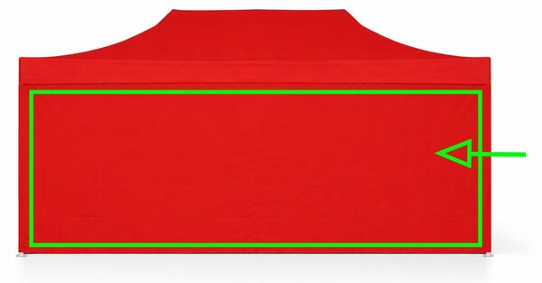 Parete laterale 6 m per gazebo pieghevoli ALU 3x6 m – PVC 450 g/m², impermeabile - Rosso