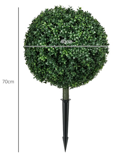 HOMCOM Bosso artificiale in set da 2, realistico, resistente alle intemperie, facile da mantenere, 70 cm | Aosom Italy