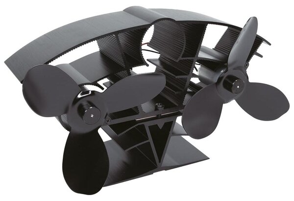 Ventilatore per caminetto "Wirbelwind", alimentato a energia termica, colore nero