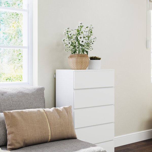 HOMCOM Cassettiera Sideboard Cassettiera a cassetti, 5 cassetti, 55 cm x 34 cm x 100 cm, Bianco | Aosom Italy