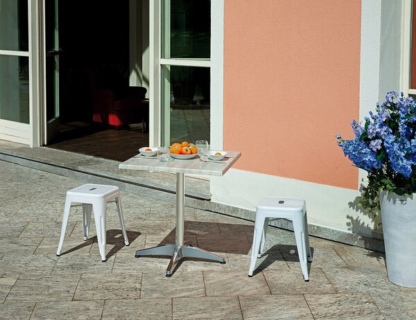 Base per Tavolo da Giardino con Piede a 4 Razze in Alluminio Silver